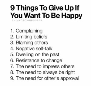9 Things To Give Up for Happiness